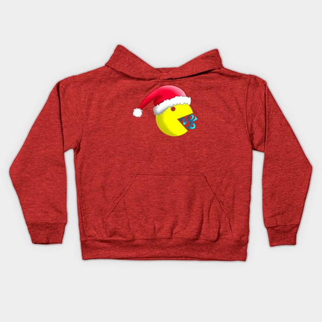 pacman on christmas Kids Hoodie by osvaldoport76